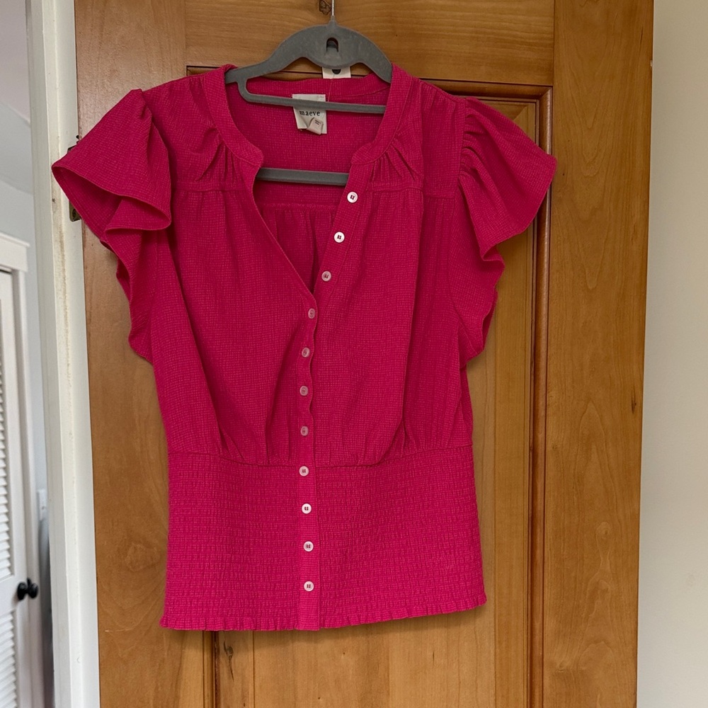 Maeve short sleeve cinched waist blouse - Picture 2 of 3